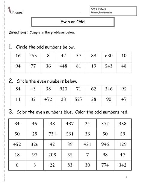 odd and even worksheets grade 2.